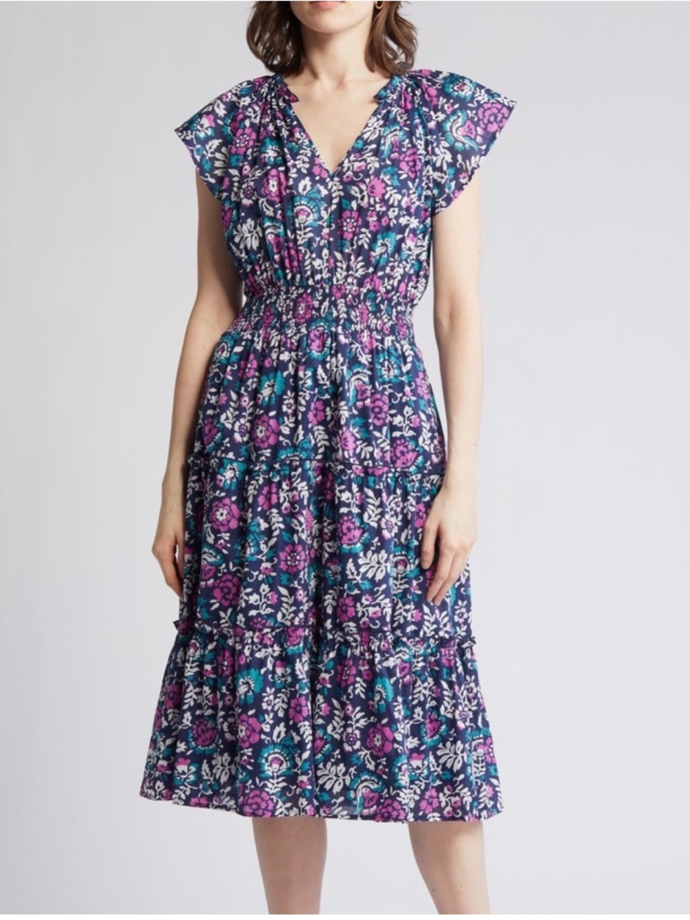 Rails Amellia floral tiered midi dress